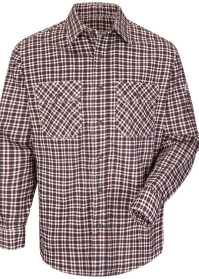 Plaid Long Sleeve Uniform Shirt - Long Sizes Thumbnail