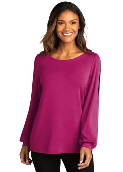 Women's Luxe Knit Jewel Neck Top Thumbnail